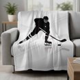 thumbnail image 2 of Modern Hockey Blanket Soft Cozy Warm Throw Blanket for Couch, Plush Fuzzy Flannel Fleece Blankets for Sofa, Abstract Minimalist Black Grey Bed Blankets Lightweight Gifts for Women, 40"x50", 2 of 9