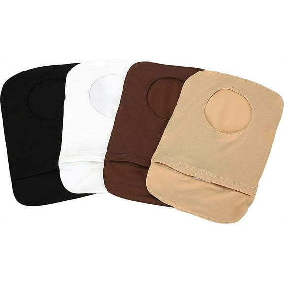 NOGIS 4Pcs Stretchy Colostomy Bag Cover Lightweight Ostomy Pouch Cover with Round Opening