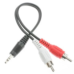 Cable Wholesale 30S1-01160 3.5 mm Stereo to Dual RCA Audio Adapter Cable - 3.5 mm Male to Dual RCA Male - Red & White, 6