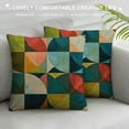 thumbnail image 3 of JEUXUS  Square Pillow Cushion Cover,Fashion Geometric Pattern in Mid-Century Modern Colors Cushion Covers Home Decorative Throw Pillowcases, 3 of 5