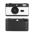thumbnail image 2 of NFTIGB 35MM Film Camera Reusable Lightweight Vintage Retro Camera Built-in Flash with 28MM F/8 Lens 1/120s Shutter Speed Portable Photography Student Festival Gift, Black and White, 2 of 9