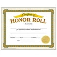 thumbnail image 2 of TREND Certificates, Honor Roll, 8 1/2" x 11", Gold/White, Pre-K - Grade 12, Pack Of 30, 2 of 2