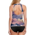 thumbnail image 2 of Women's Swimming Vest Women's Tankini Tops Swimming Vest for Women Soft and Smooth Suitable for Summer Beach Swimming Pool Parties L Purple Cloud Cartoon, 2 of 7