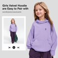 thumbnail image 3 of Rolanko Girls' Hoodie Wool Sweatshirt Dance Long Sleeve Comfortable Lightweight Hoodie with Pocket Children's Warm Velvet Coat, 3 of 5