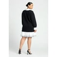 thumbnail image 3 of ELOQUII Women's Plus Size Twofer Mini Shirt Dress, 3 of 4