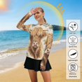 thumbnail image 5 of FORMRS Womens Long Sleeve Shirts UPF 50+ Sun Protection Quick Dry Fishing Hiking Tops, Size S-2XL, Floral Cow, 5 of 8