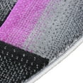 thumbnail image 6 of Emma + Oliver 5x5 Round Modern Cubist Olefin Accent Rug in Gradient Shades of Black, Gray and Purple with Natural Jute Backing, 6 of 7