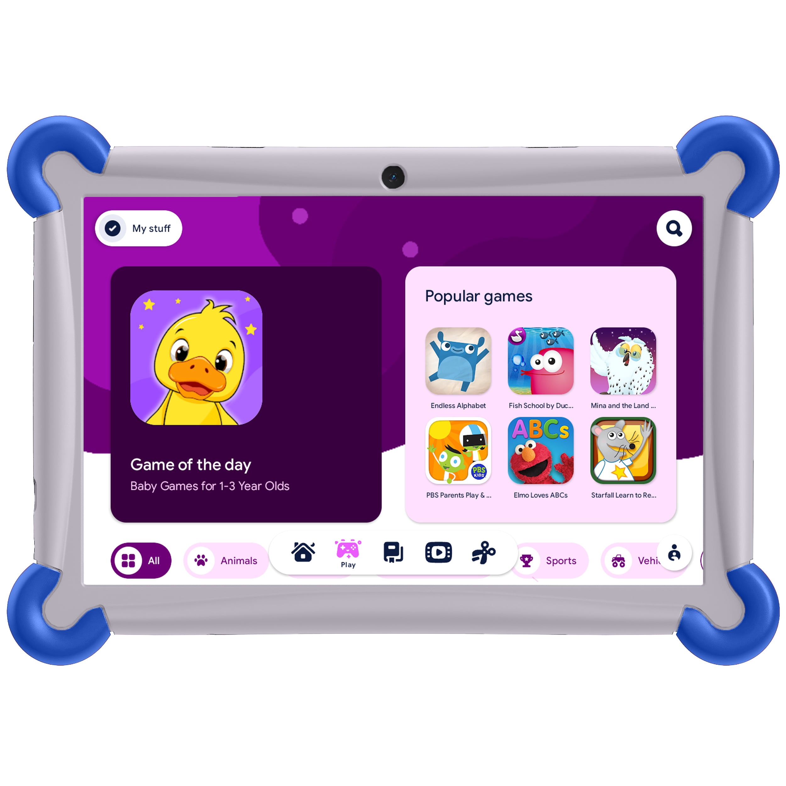 2026 Google Kids Space Prestige Plus 10" Kids Tablet, 64GB Octa-Core, Children's Product Certification, with Bumper Case, Silver