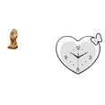 thumbnail image 1 of Figura artística de león majestuoso con reloj acrílico en forma de corazón. Adorno de mesa decorativo y creativo para oficina, hogar, estudio o cafete, 1 of 8