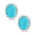 thumbnail image 2 of Gem Stone King 3.48 Ct Oval Green Turquoise 925 Sterling Silver Earrings, 2 of 5
