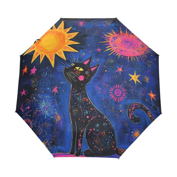 BZSMCE One-Touch Auto Open Close Rain Umbrella With Creative Celestial Dreams Pattern