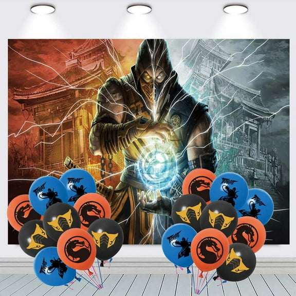 Mortal Kombat Party Decorations Backdrop Banner Balloons Taspestry Wall Decor Background Poster Decor Supplies