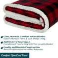 thumbnail image 5 of PAVILIA Buffalo Plaid Sherpa Blanket Queen | Fuzzy Red Black Checkered Flannel Fleece Blanket for Couch Bed | Fluffy Warm Soft Christmas Plush Microfiber Blanket | 90x90, 5 of 7