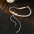 thumbnail image 2 of 1pc Bowknot Necklace delicado Clavícula de la cadena de la joyería de la niña (plata), 2 of 6