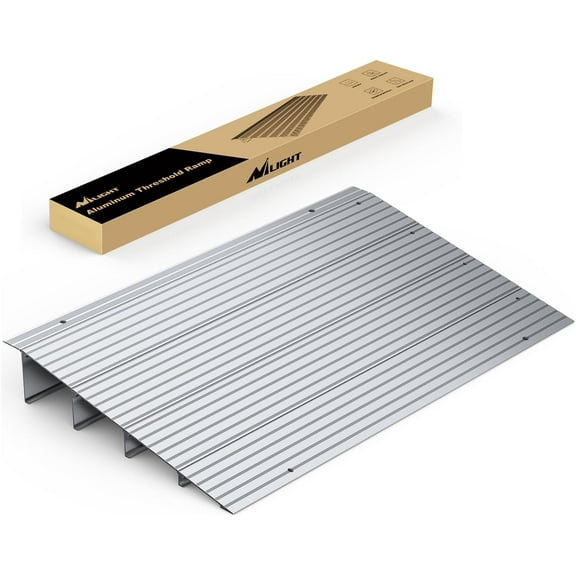 Nilight Door Threshold Ramp, 4" Rise Portable Aluminum Wheelchair Door Entry Ramps for Sheds Doorways Home Steps