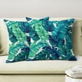 thumbnail image 3 of Tropical Pillow Covers 18x18 Set of 2, Green Palm Leaves Tropical Throw Pillow Covers Cotton Square Summer Cushion Case for Couch Sofa Outdoor Home Decor, 3 of 6