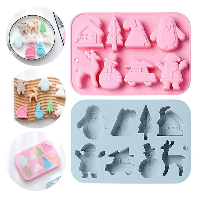 1pc Large Size Silicone Christmas Cake Mold - 6 Cavities Gingerbread House  Shaped Baking Mold, Non-stick Round Cake Pan Baking Tool For Cake  Decoration, Muffins, Candies, Jelly, Soap, Pudding, Chocolate