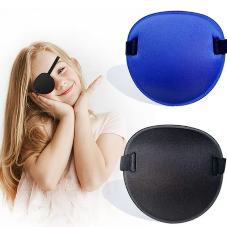 Dedang 2 Patchs pour les yeux noir et bleu, cache-œil médical ajustable ...