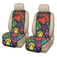 thumbnail image 7 of FOR U DESIGNS Colorful Paws Print Car Front Seat Covers Car Seat Protector Heavy Duty, Breathable Fabric, All Season Automotive Seat Cover Fits SUVs Sedan Vans, 7 of 7