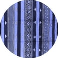thumbnail image 1 of Ahgly Company Indoor Round Solid Blue Modern Area Rugs, 3' Round, 1 of 4