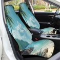 thumbnail image 5 of Tropical Beach Paradise Car Seat Cover Set Auto Front Bucket Cushion Protect Accessories 2 Piece, 5 of 6