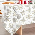 thumbnail image 2 of Christmas Winter Tablecloth Gold Silver Snowflake Table Cloth Washable Snowflake Table Cover for Xmas Winter Holiday Party Picnic Dining Table Decoration, 60 x 102 Inch, 2 of 6