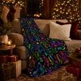 thumbnail image 3 of Retro Arcade Gaming Controllers Neon, Playful Gothic Scene, Warm Flannel Blanket for Living Room and Bedroom, Art Lovers Valentine's Day Gift, Gothic Home Decor, 3 of 9