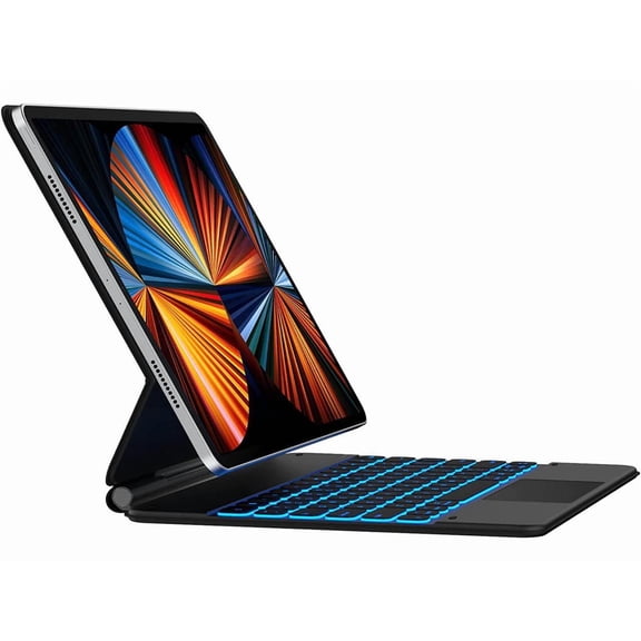 Floating Cantilever Stand Magnetic Wireless Keyboard Case Compatible with iPad Pro 12.9 inch 2022 2021 2020 2018 6th & 5th & 4th & 3rd Gen, iPad Case with Multi-Touch Trackpad, Backlit, Black