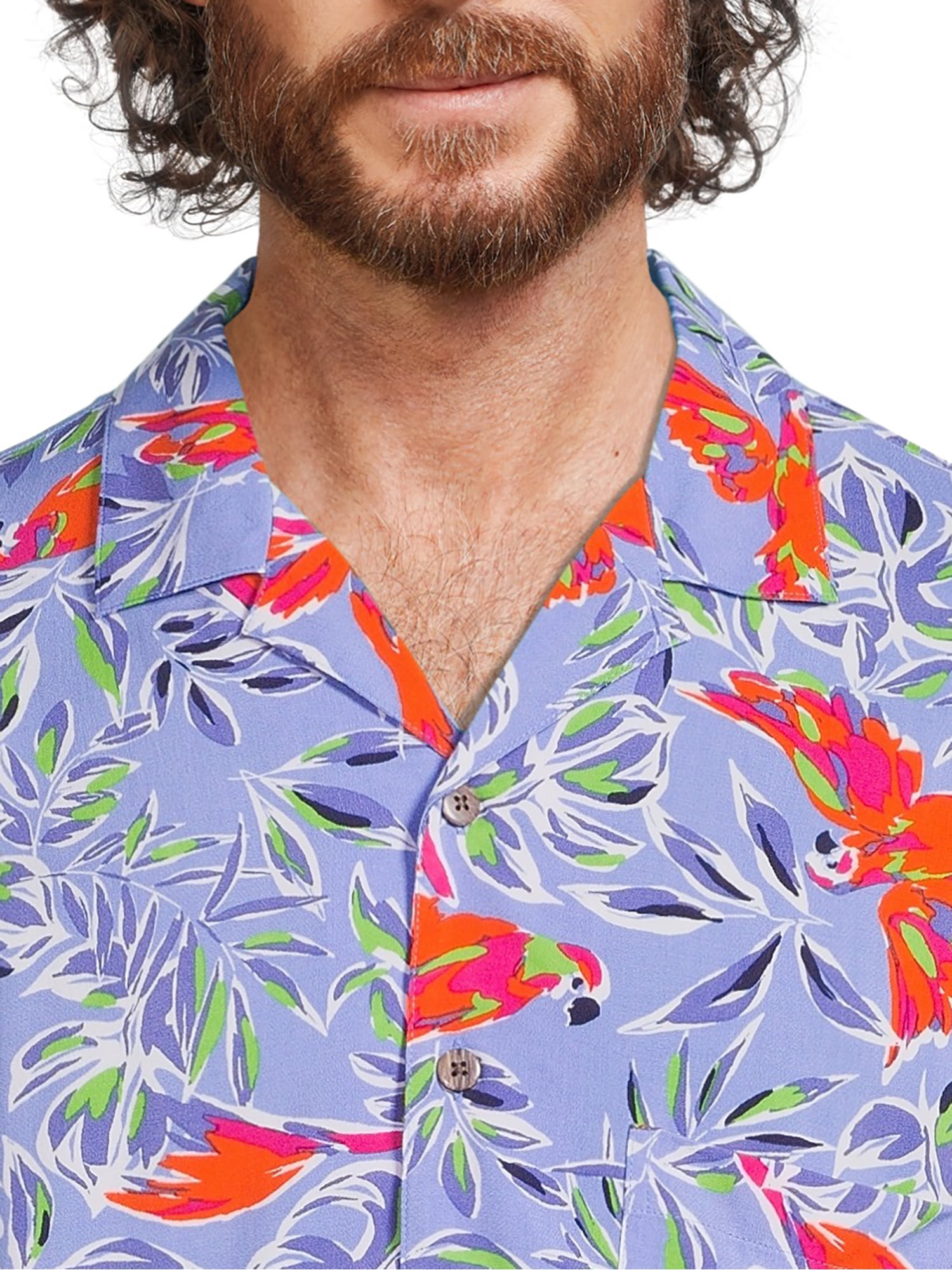 George Men’s Printed Short Sleeve Button Down Shirt