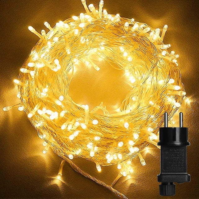 100 luces de cadena LED, luces de cadena para interiores y exteriores 8 modelos de luces de cadena funcionan con enchufe impermeable IP44-EU, que se utiliza para decoraciones de árboles, Navidad y bo JAMW Sencillez