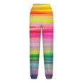 thumbnail image 4 of WXLWZYWL Women's Athletic Pants Straight Legs High Waisted Drawstring Rainbow Gradient Sweatpants Loose Lounge Workout Jogger Trouser, 4 of 5
