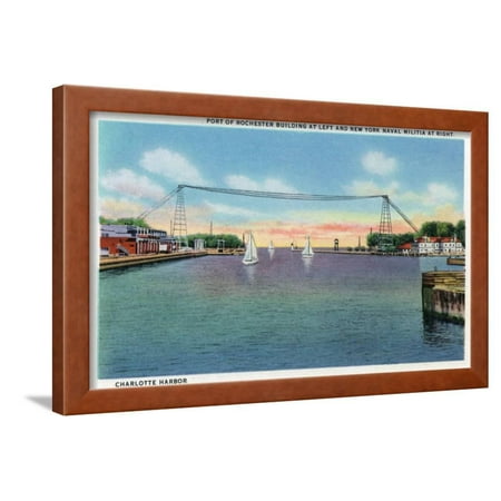 Windsor Gardens Rochester Ny Rochester, NY - Charlotte Harbor View of Rochester Port and NY Naval Militia Framed Print Wall Art By Lantern Press ()