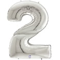 thumbnail image 2 of Silver Number 2 Gigaloon Giant Balloon 4 Ft Tall, 2 of 2