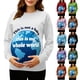 thumbnail image 1 of RKSTN Funny Maternity Sweatshirt for Women Plus Size Crewneck Pregnancy Graphic Print Sweatshirt Womens Casual Oversized Round Neck This is Not a Baby, This is My Whole World Print Sweatshirt, 1 of 7
