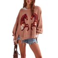 thumbnail image 6 of QASIEATN Fall Hoodless Pullover for Women Fashion Graphic Oversized Crewneck Sweatshirt for Women Lobster Print Sweatshirts Pullover Fall Tops, 6 of 6