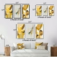thumbnail image 4 of Designart "Retro Charm in Mustard Yellow Revival I" Abstract Liquid Ink Framed Wall Art Set Of 3 - Yellow Modern Frame Canvas Set For Living Room Decor, 4 of 6