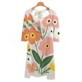 thumbnail image 6 of Pretty Floral Bouquet Spring Blooms Sweetheart Knot Flared Dress Fashion Design Large Size Loose Dress Spring Summer Women Dress, 6 of 9