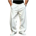 thumbnail image 2 of Mens Pockets Joggers Pants Solid Color Sports Sweatpants Mens Long Trousers, 2 of 8
