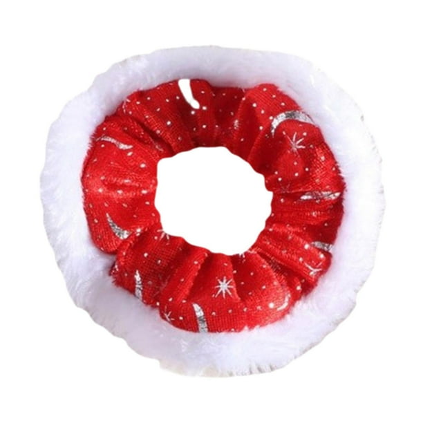 Coletero para mujer, accesorio para el pelo, tocado, suave, ligero, anillos para el pelo, lazo navideño, cuerda para el pelo copo de nieve rojo