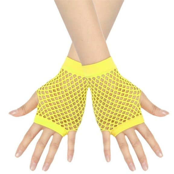 Zhangnan Gloves for Delicate Women Short Fishnet Gloves Fingerless for Fish Net Mesh Goth 80s Scene Accessories Fall Fashion Must Have