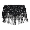 thumbnail image 2 of Womens Belly Dance Skirt Sparkly Sequin Fringe Belly Dancing Skirt Latin Dance Hula Hip Scarf Sequin Tassel Skirts, 2 of 3