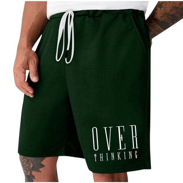 Diufon Men's Athletic Shorts Drawstring Waisted Outdoor Sport Shorts Spring Summer Hiking Shorts with Pockets