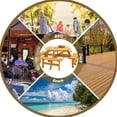 thumbnail image 4 of Outdoor 8 Person Picnic Table - Natural Wood Construction, 2220lb Capacity, Camping & Garden Dining Wooden Garden, Load With Seats, 4 of 5