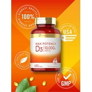 Vitamin D3 10000 IU | 400 Softgels | High Potency | Non-GMO, Gluten Free | by Carlyle