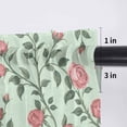 thumbnail image 5 of Spring Roses Botanical Valance Curtains for Kitchen/Living Room/Bathroom/Bedroom Window, Rod Pocket Small Topper Half Short Window Curtains Voile Sheer Scarf, Farmhouse Floral Green 42"x12", 5 of 8