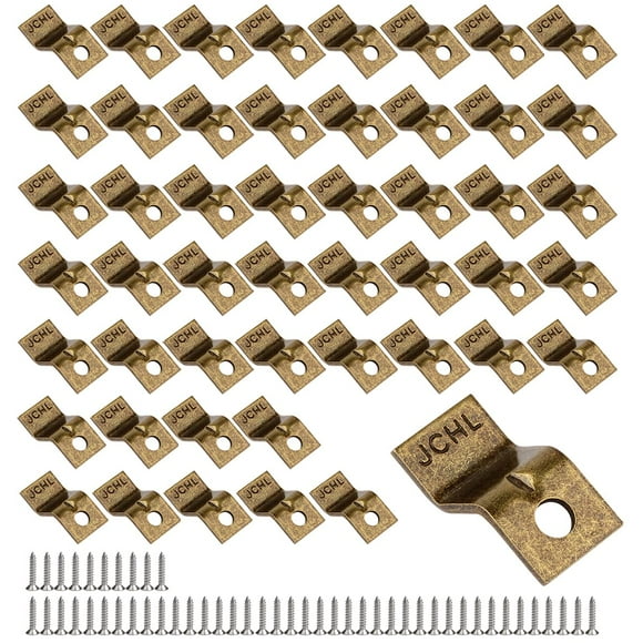 Jchl Sujetadores para Mesa De Escritorio con Tornillos Bronce Conectores para Mesa En Z para Trabajo Pesado Clips para Mesa/Soportes para Mesa Juego De 50 Paquetes (Incluye 50 Clips Y 50 Tornillos) 50
