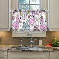 thumbnail image 5 of Coolnut Flamingo Kitchen Curtains 2 Panels, UV Protected Tier Curtains Half Window Curtains Kitchen Tiers for Guest Room Bathroom Sink Laundry Room Basement,24 x 27 Inch, 5 of 6