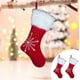 thumbnail image 1 of Calcetín navideño de punto con diseños de Papá Noel y muñeco de nieve | Bolsa de regalo navideña de terciopelo para colgar en el árbol, 1 of 8