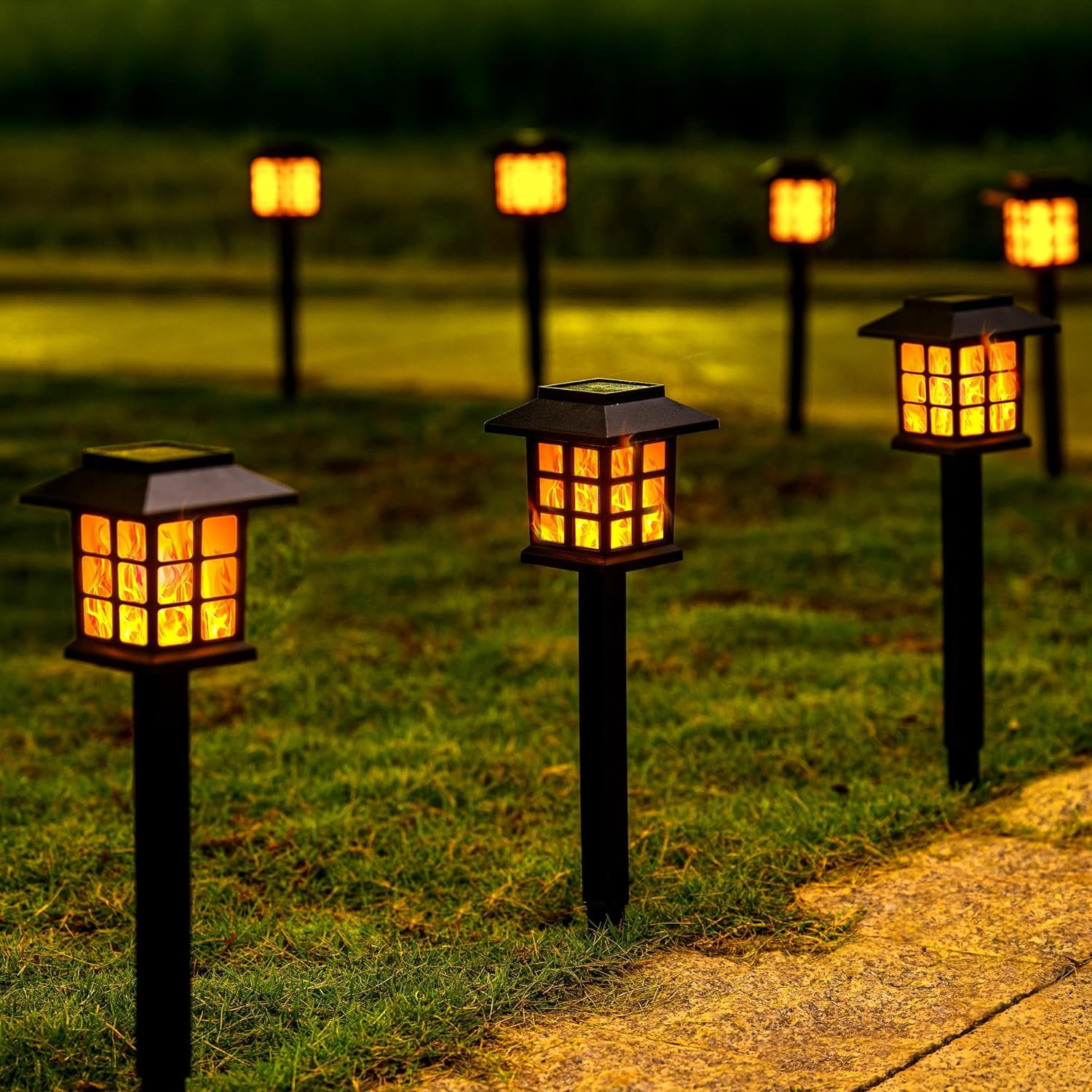 Solar Lights for Outside,16 Pack Flickering Flame LED Solar Outdoor Lights, Waterproof Solar Garden Lights Maintain 10 Hours of Lighting for Christmas, Garden, Landscape, Path, Yard, Patio