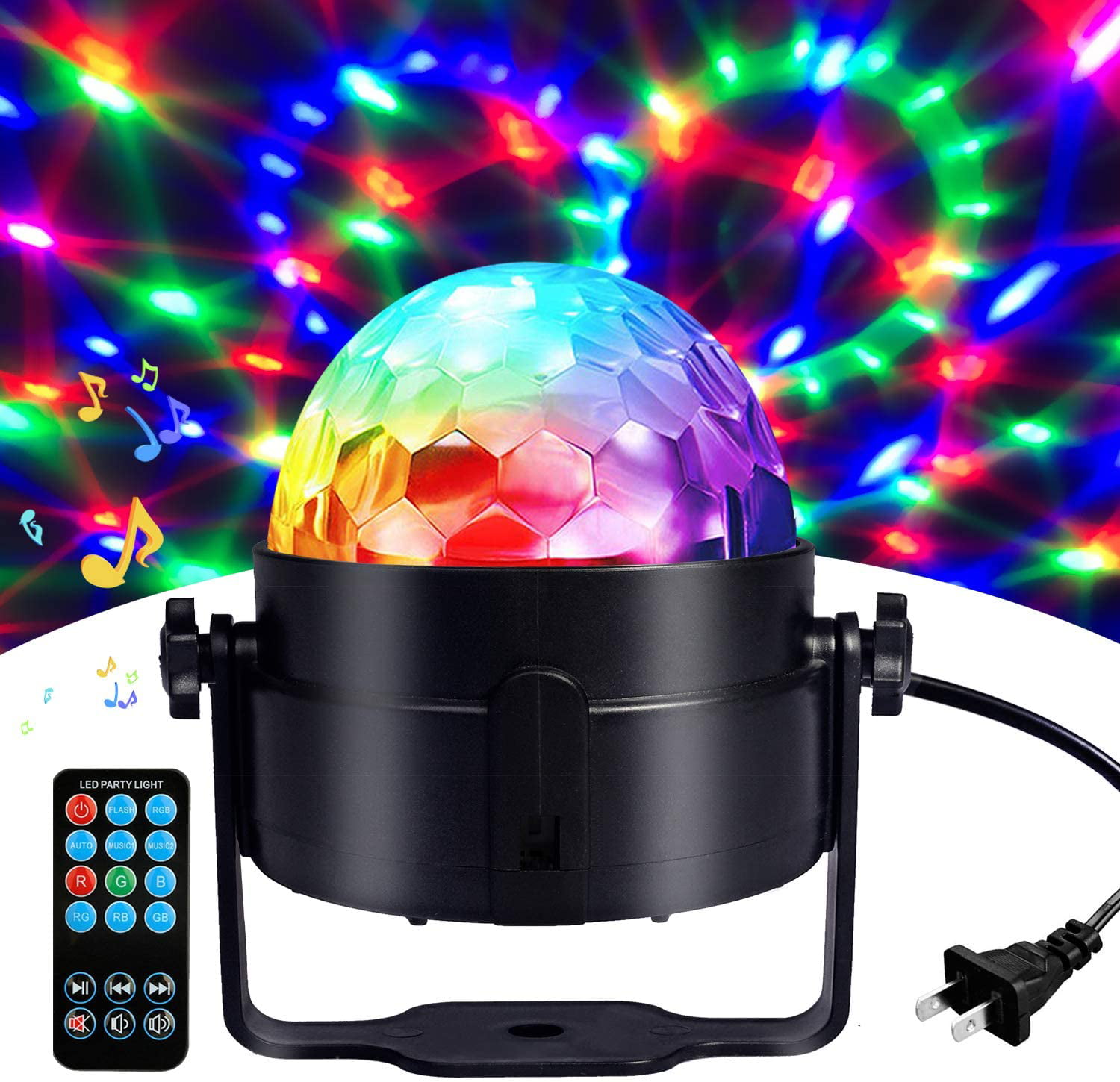 Portable Sound Activated Mini Disco Ball,Party Lights for Bedroom Car Strobe Lights Dj Lights Disco Light Bulb,Led Stage Light,Festival Party Light,Car Decoration Disco Ball